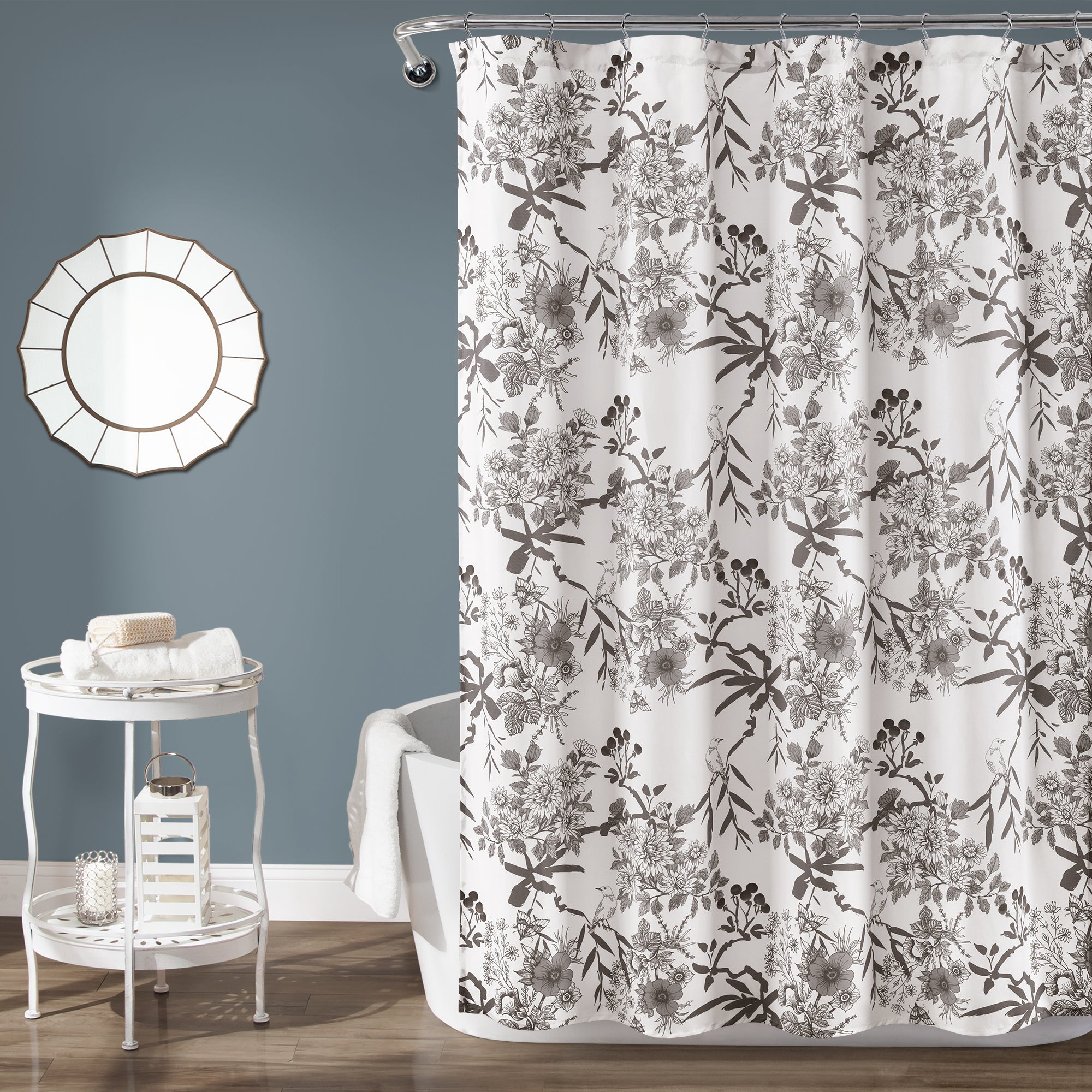 Lush Decor 72 in. x 72 in. Leah Shower Curtain Gray/Purple Single