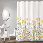 Lush Decor Aprile Shower Curtain Yellow & Gray Single
