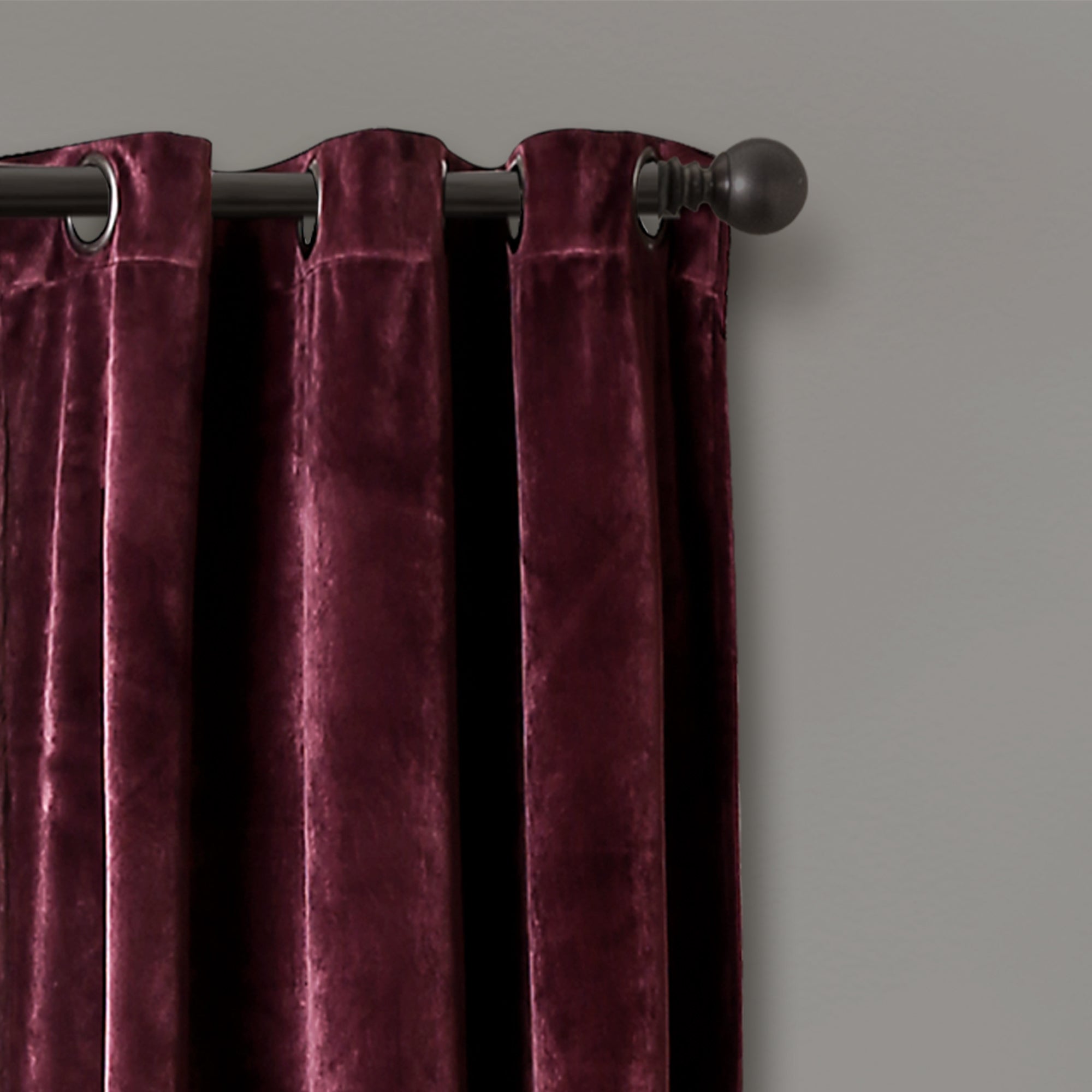 Pair of Velvet Curtains in Red.