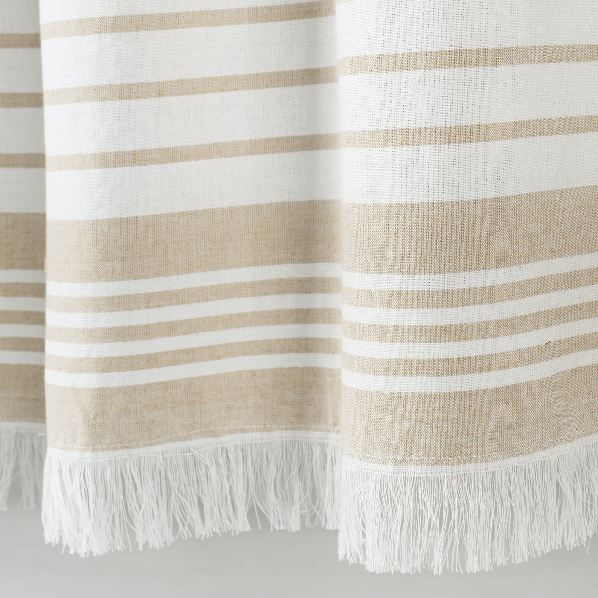 2PC NEW Better Homes & Gardens Tassel Cotton Bath Rug Set Cream Beige Fringe