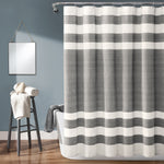 Lush Decor Cape Cod Stripe Yarn Dyed Cotton Shower Curtain Gray Single