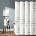 Lush Decor Ombre Stripe Yarn Dyed Cotton Shower Curtain Gray & Multi Single
