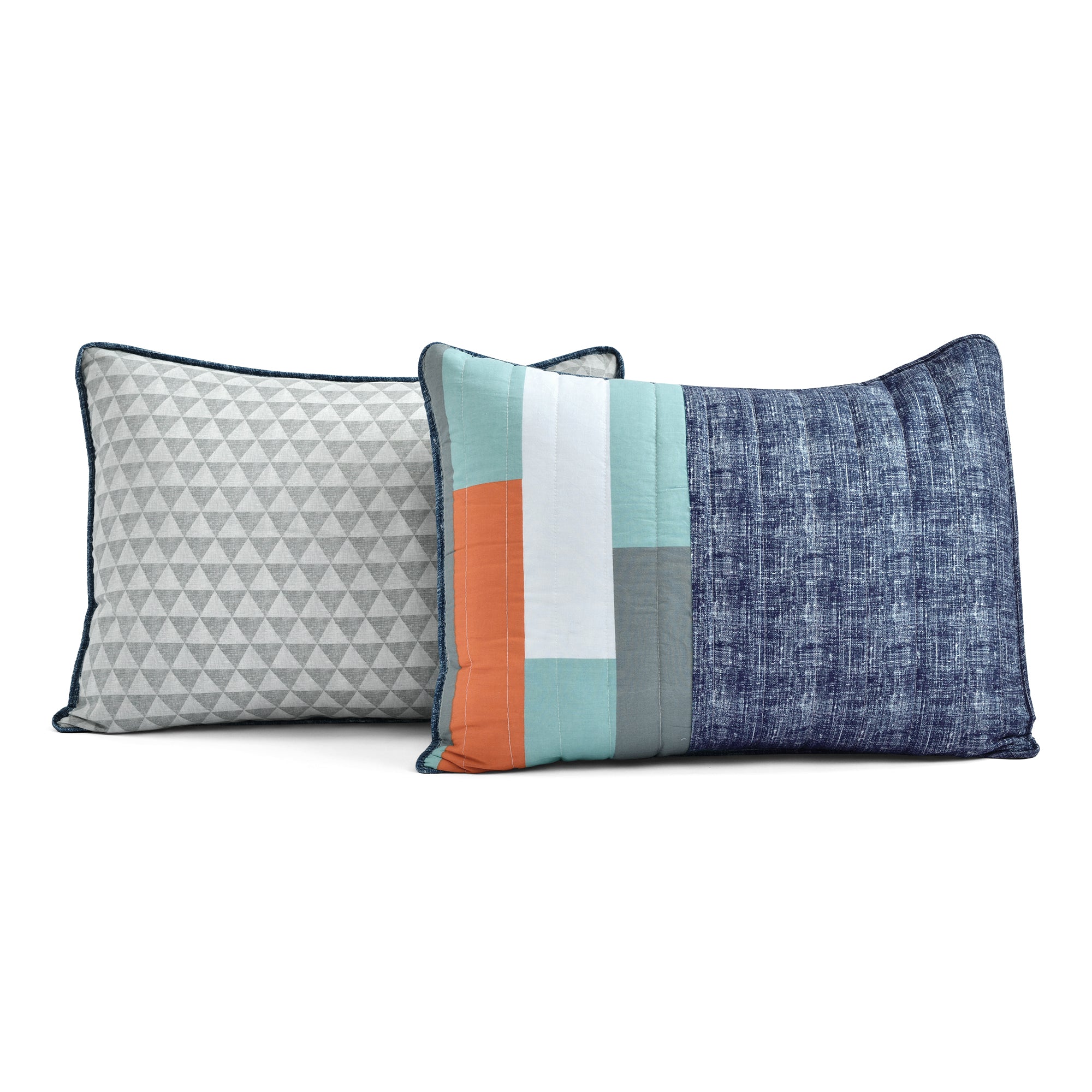 Lush Decor Shelly Stripe Quilt Navy & Orange Set – Uber Bazaar