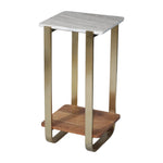 Sagebrook Home 18361-01 25" Marble Top Drink Table, Gold