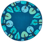 KIDSoft Tranquil Trees - Blue Rug Carpet For Kids 
