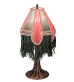 Meyda Lighting 17541 20" High Fabric with Fringe Mini Table Lamp