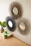 Kalalou CLUX1191 Set of Three Bamboo Mirrors