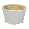 Sagebrook Home 18545-04 Wood, 24" Gold Leaf Top Side Table, White/Gld
