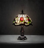 Meyda Lighting 19189 12" High Roseborder Mini Table Lamp