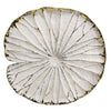 Benzara 19 Inches Polyresin Frame Lotus Walldecor, White and Gold