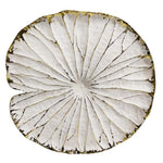 Benzara 19 Inches Polyresin Frame Lotus Walldecor, White and Gold