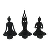 Sagebrook Home 19075-01 Set of 3 9" Resin Candle Holder, Black