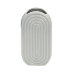 Sagebrook Home 17994-03 Ceramic, 9" Oval Ridged Vase, Glacier