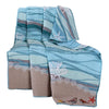 Benzara Maritsa 60 x 50 Inches Cotton Throw with Seashell and Coral Print, Blue and Beige