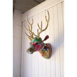 Kalalou NFAC1011 Kantha Covered Reindeer Head Wall Mount
