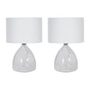 Sagebrook Home 51212-01 Set of 2 Glass 18" Table Lamp, Clear