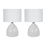Sagebrook Home 51212-01 Set of 2 Glass 18" Table Lamp, Clear