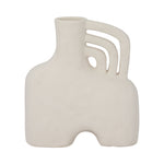 Sagebrook Home 17949-02 Ceramic, 8" Rough Triple Handle Vase, Cotton