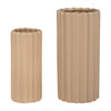 Sagebrook Home 17952-02 Ceramic, Set of 2 10/13?H Ribbed Vases, Irish Cream