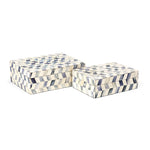 IMAX Worldwide Home Essentials Marine Blue Bone Boxes - Set of 2