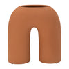 Sagebrook Home 16839-04 Ceramic, 8" Horseshoe Vase, Terracotta