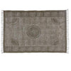 Benzara 4 X 6 Feet Rectangular Fabric Rug with Fringes and Block Prints, Dark Gray