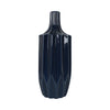 Sagebrook Home 18630-03 Ceramic, 13" Fluted Vase, Navy