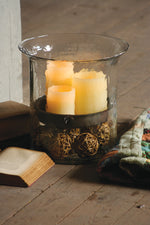 Kalalou CV1060 Giant Glass Candle Cylinder with Rustic Insert