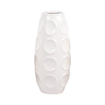 Sagebrook Home 18376-03 Stoneware, 13" Circle Embossed Vase, Cotton