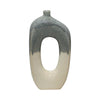 Sagebrook Home 18474-02 Ceramic, 16" Curvy Open Cut-Out Vase, Blue/White