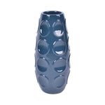 Sagebrook Home 18376-05 Stoneware, 13" Circle Embossed Vase, Navy