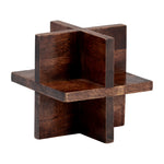 Sagebrook Home 17709-02 6", Cross Wooden Orb, Brown