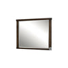 Benzara Rectangular Wooden Frame Mirror with Mounting Hardware, Walnut Brown