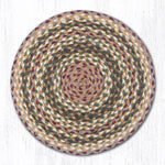 Earth Rugs CH-324 Olive/Burgundy/Gray Jute Chair Pad 15.5``x15.5``