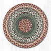 Earth Rugs CH-413 Buttermilk/Cranberry Jute Chair Pad 15.5``x15.5``