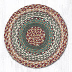 Earth Rugs CH-413 Buttermilk/Cranberry Jute Chair Pad 15.5``x15.5``