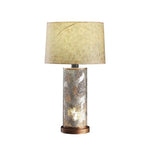 Benzara Floral Accent metal Frame Table Lamp with Drum Shade, Beige and Bronze