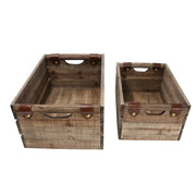 Sagebrook Home 14094-02 Wood Boxes, Brown