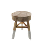 Sagebrook Home Wooden 17.5`` Accent Stool W/ Dipped Legs, Tan/Wht