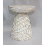 Sagebrook Home Wood 19`` Hammered Side Table, White