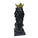 Sagebrook Home Polyresin 25" Lion Figurine W/Crown, Black