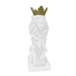 Sagebrook Home Polyresin 25" Lion Figurine W/Crown, White