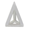Sagebrook Home Marble 9" Triangle Table Accent, White