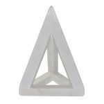 Sagebrook Home Marble 9" Triangle Table Accent, White