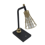 Sagebrook Home Industrial Metal Table Led Lamp, Black W/ Gold
