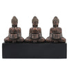 Sagebrook Home Resin, 16" 3-Mini Buddhas With Base, Gold