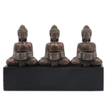 Sagebrook Home Resin, 16" 3-Mini Buddhas With Base, Gold