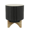 Sagebrook Home 16101-03 10" Stripes Planter with Stand, Gray