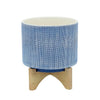 Sagebrook Home 16102-02 8" Mesh Planter with Stand, Blue