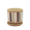 Sagebrook Home 5`` Stripes Planter W/ Saucer, Tan
